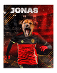Lienzo personalizado para mascotas 'Belgium Doggos Soccer'