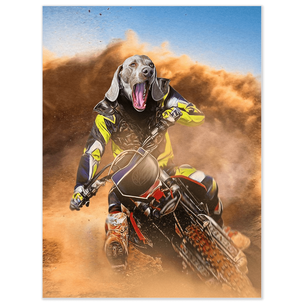 &#39;The Motocross Rider&#39; Personalized Pet Poster