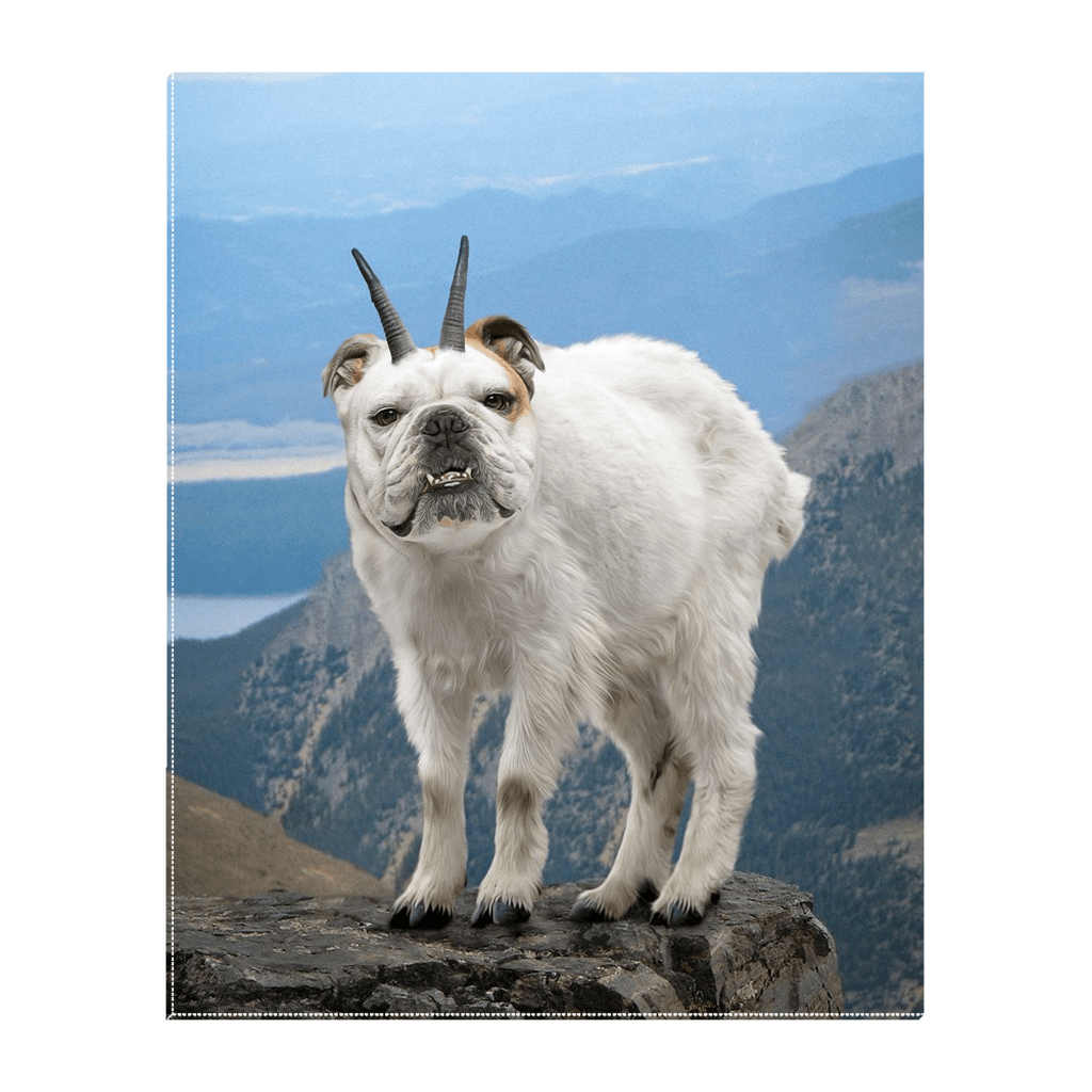 &#39;The Mountain Doggoat&#39; Personalized Pet Standing Canvas