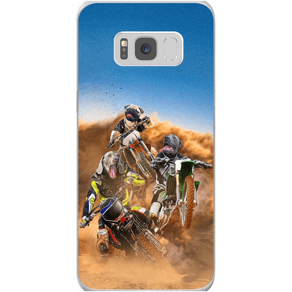 &#39;The Motocross Riders&#39; Personalized 3 Pet Phone Case