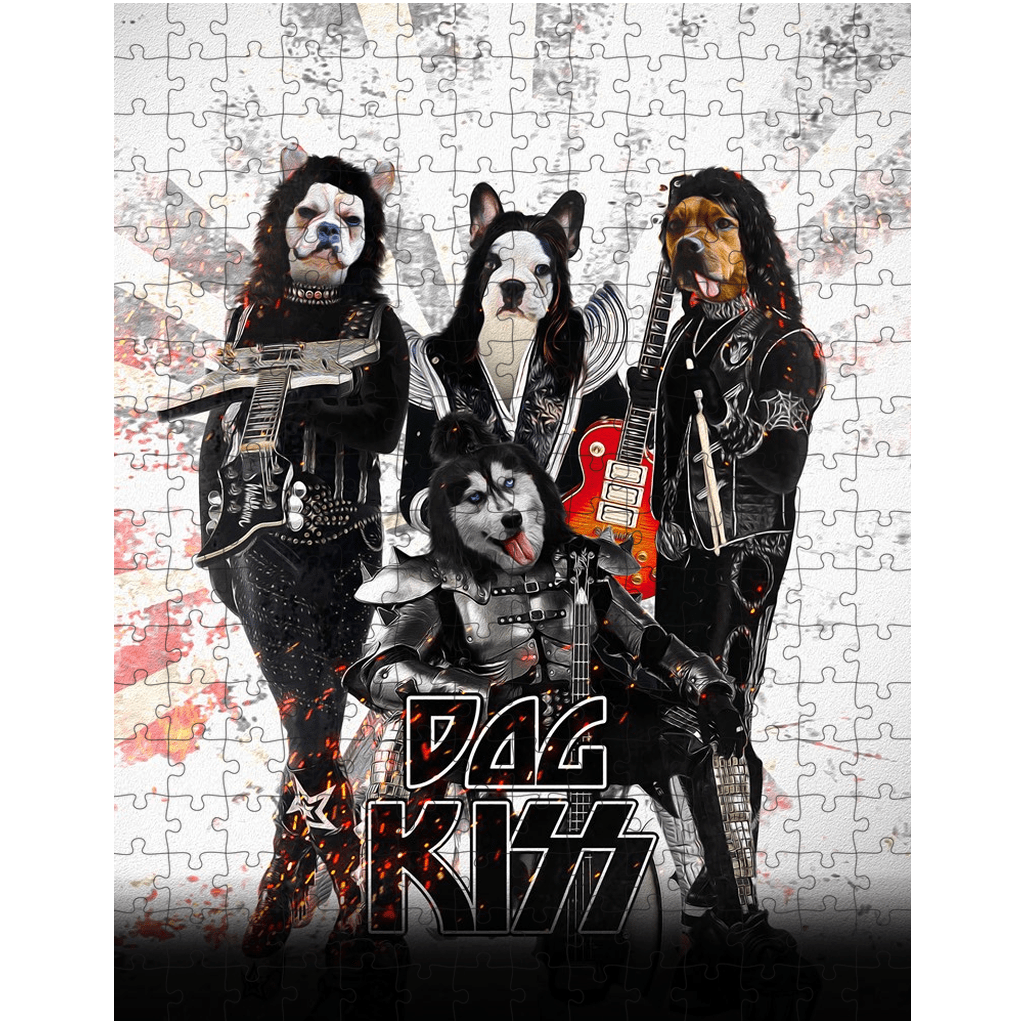 &#39;Kiss Doggos&#39; Personalized 4 Pet Puzzle