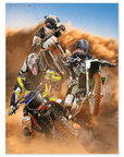 'The Motocross Riders' Personalized 3 Pet Poster