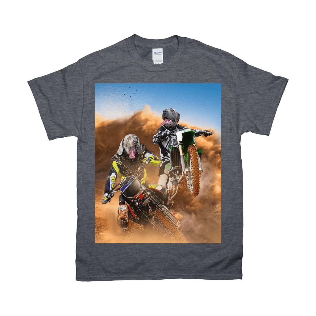 &#39;The Motocross Riders&#39; Personalized 2 Pet T-Shirt