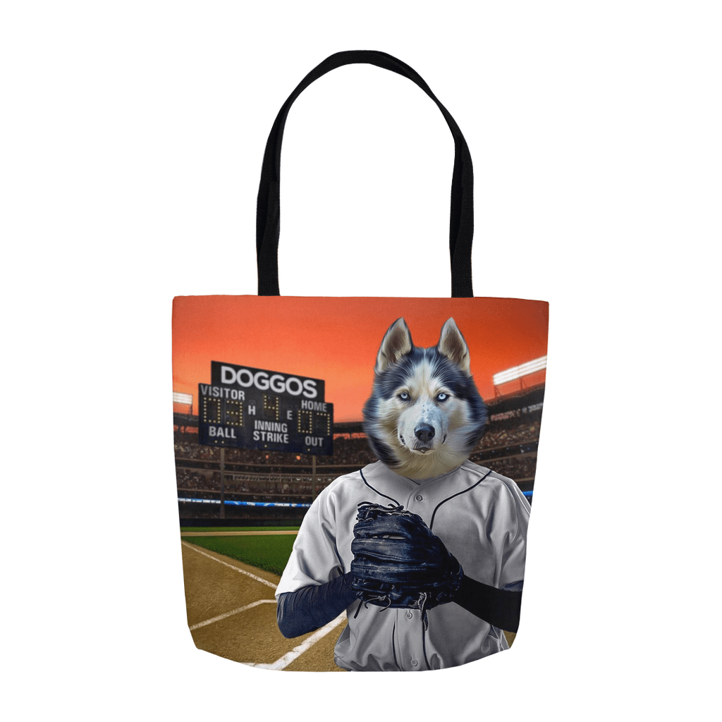 &#39;The Baseball Player&#39; Personalized Tote Bag