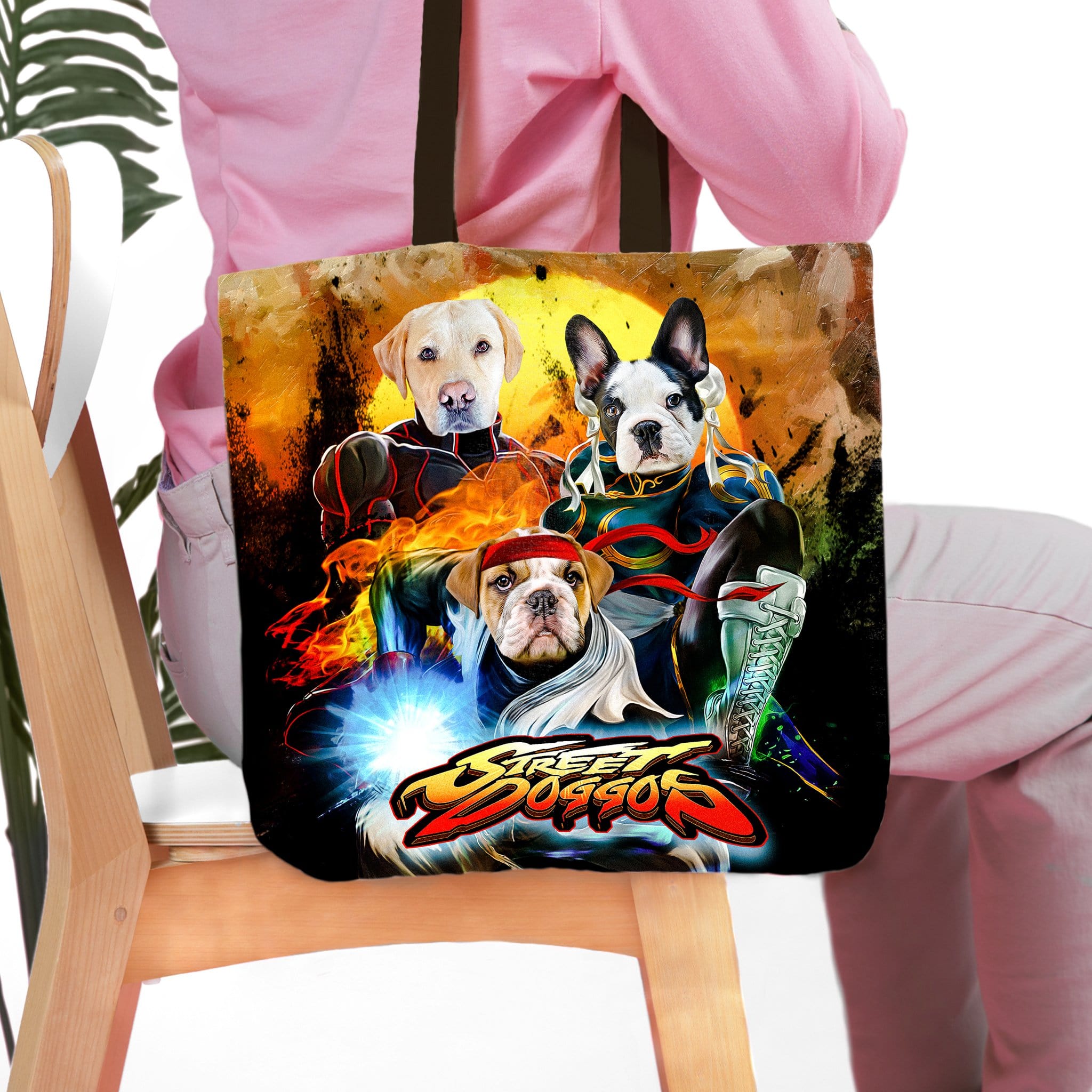 &#39;Street Doggos&#39; Personalized 3 Pet Tote Bag
