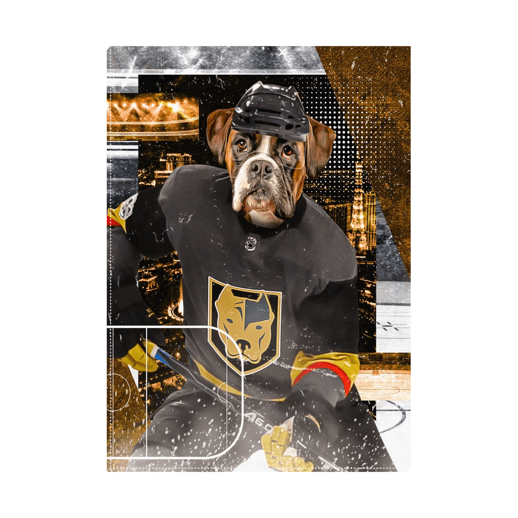 Lienzo personalizado para mascotas &#39;Las Vegas Doggos Hockey&#39;