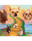 Póster Personalizado para 3 mascotas 'The Rainbow Bridge 3 Pet'