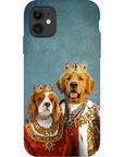 Funda para móvil personalizada con 2 mascotas 'Rey y Reina'