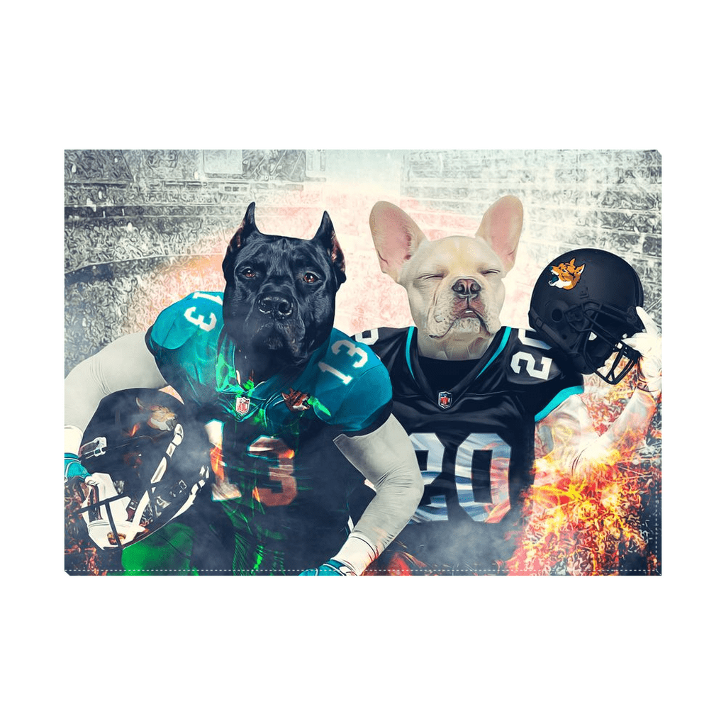 &#39;Jacksonville Doggos&#39; Personalized 2 Pet Standing Canvas