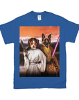 'Princess Leidown & Jedi-Doggo' Personalized 2 Pet T-Shirt