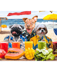 'The Beach Dogs' Personalized 3 Pet Standing Canvas