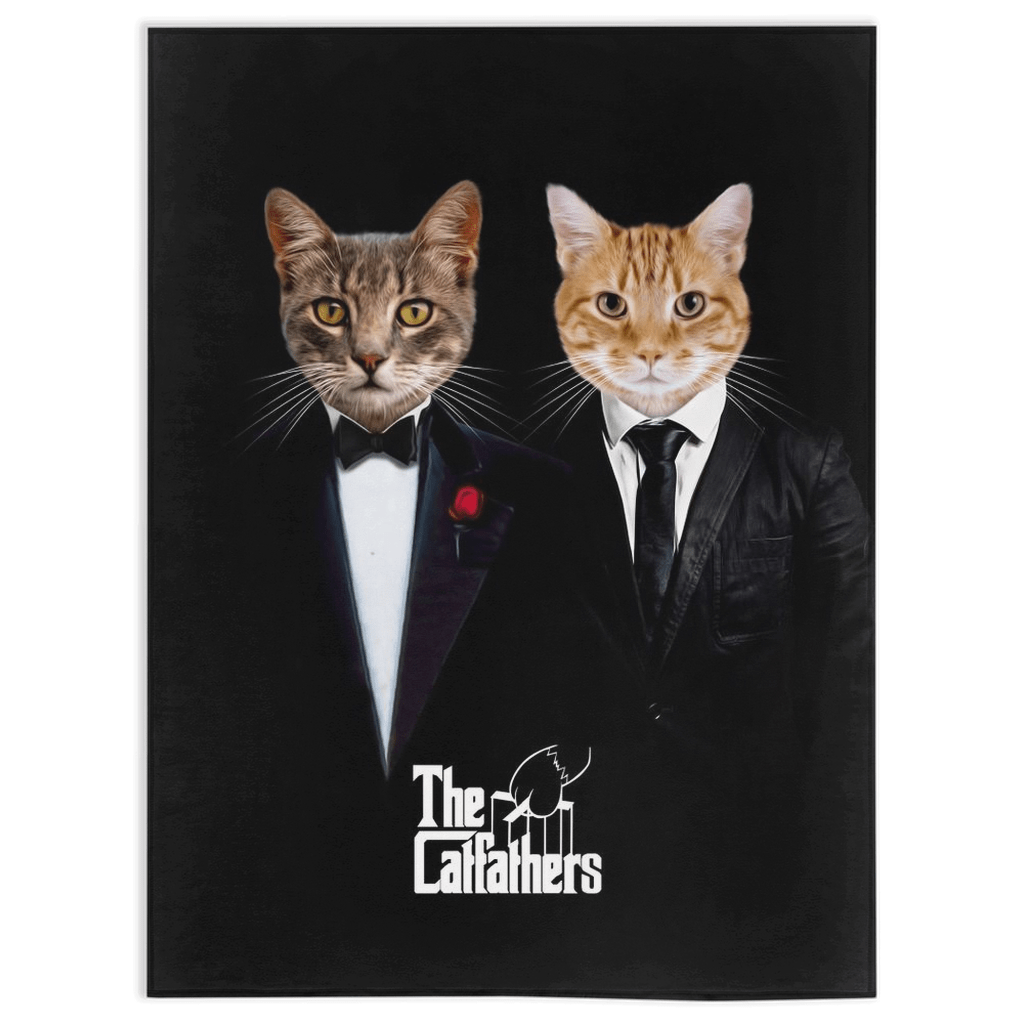 'The Catfathers' Personalized 2 Pet Blanket
