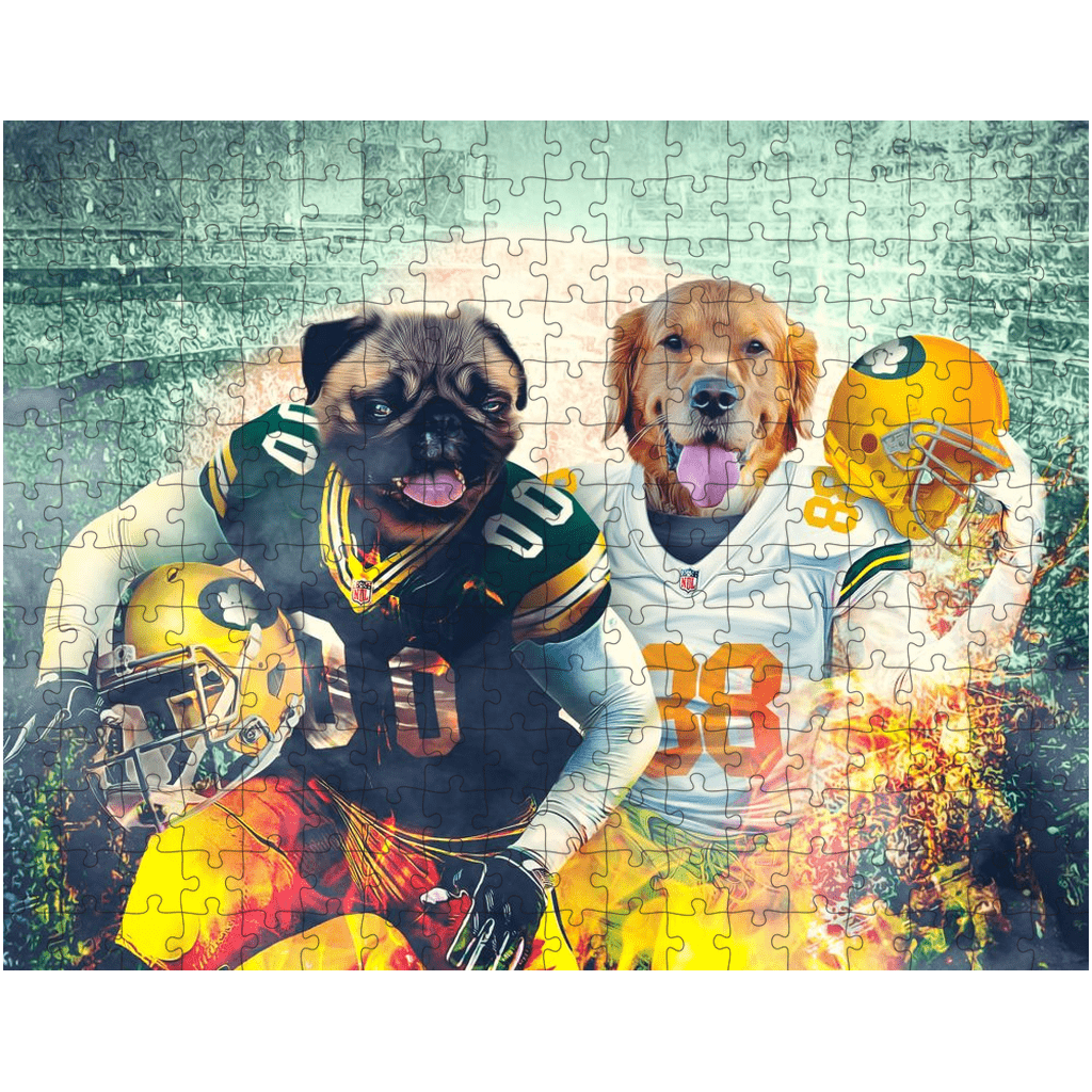 &#39;Green Bay Doggos&#39; Personalized 2 Pet Puzzle