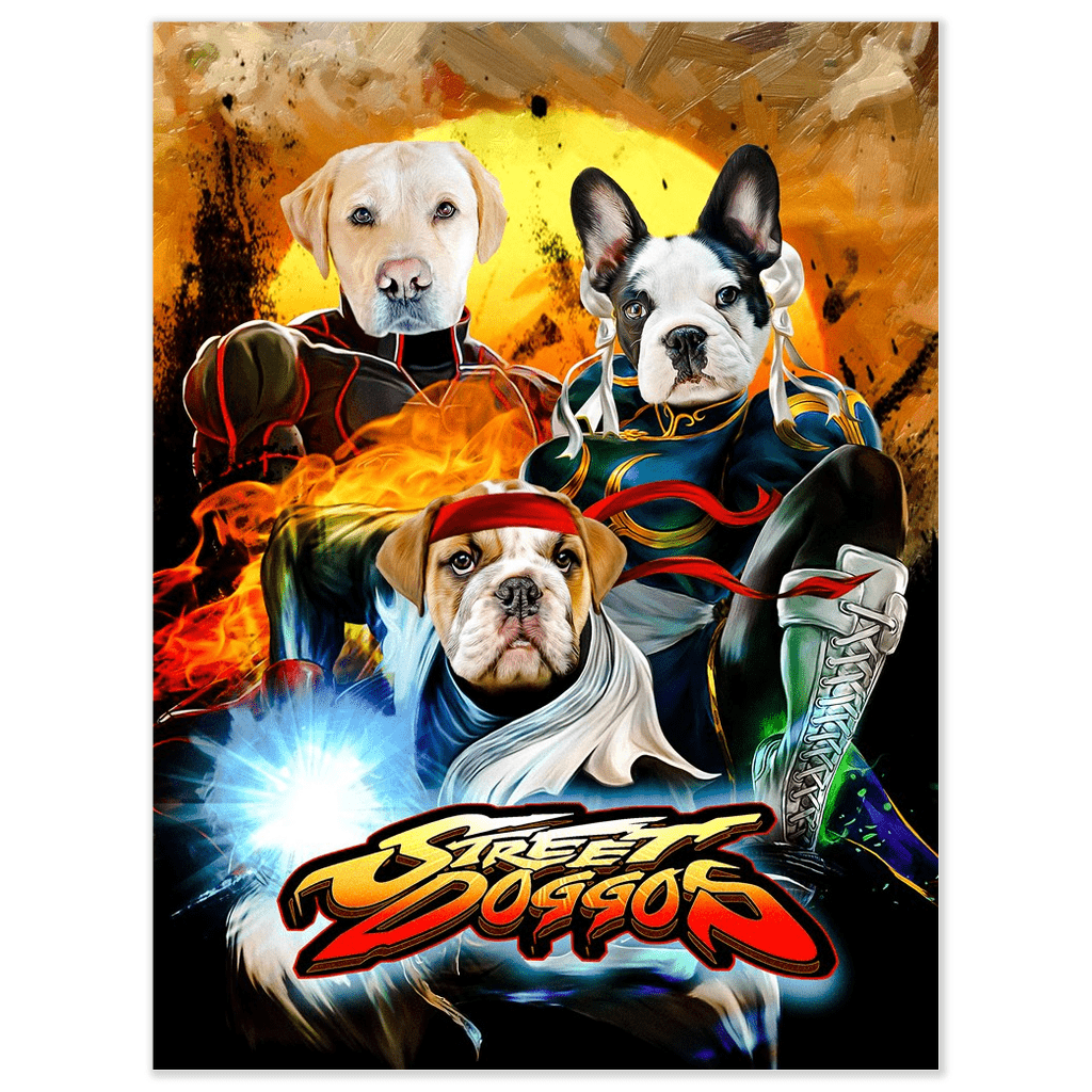 Póster Personalizado para 3 mascotas &#39;Street Doggos&#39;