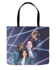 '1980s Lazer Portrait Pet(Male)/Human(Female)' Personalized Tote Bag