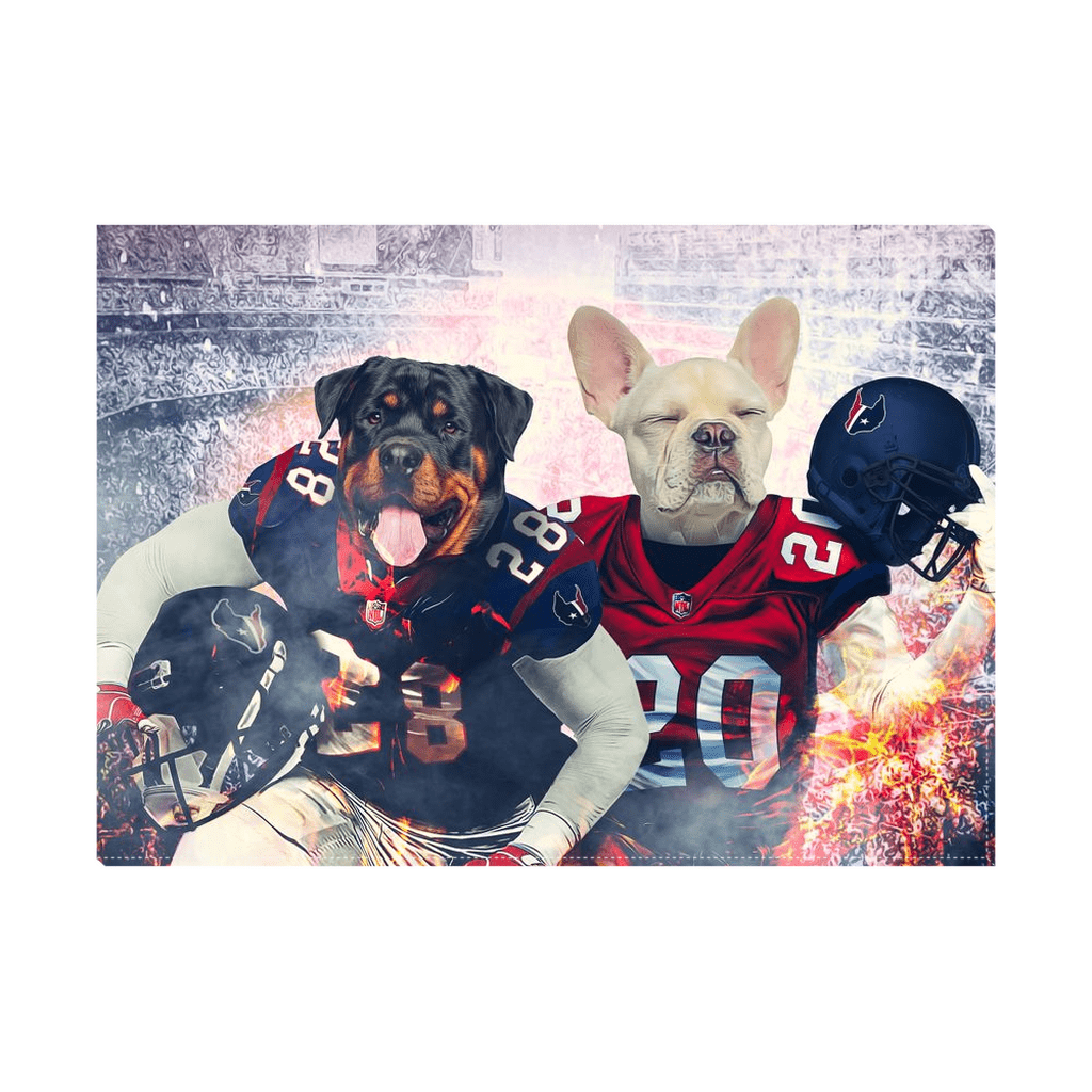 &#39;Houston Doggos&#39; Personalized 2 Pet Standing Canvas