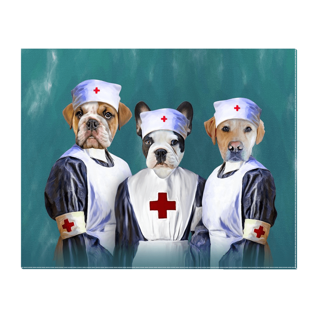 &#39;The Nurses&#39; Personalized 3 Pet Standing Canvas