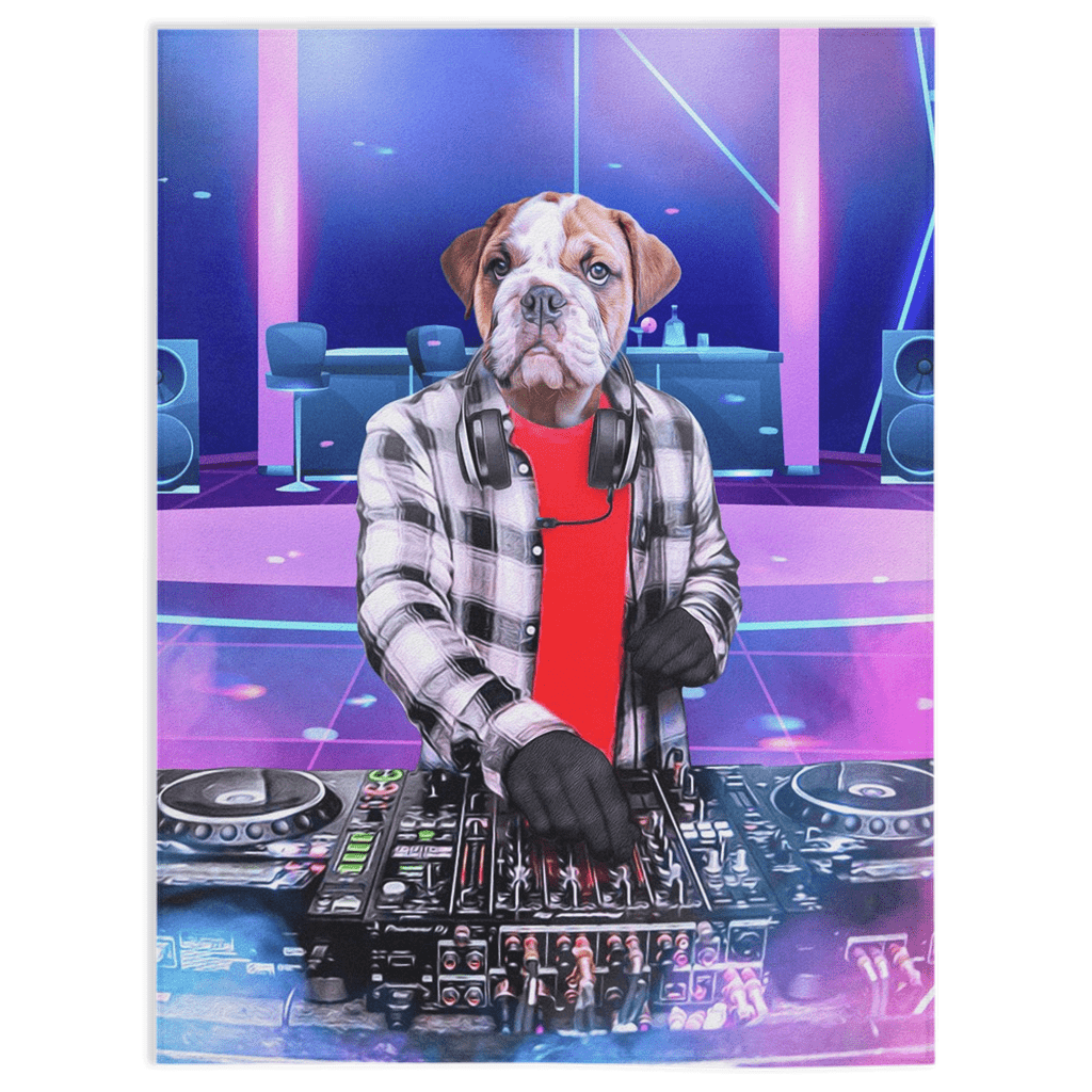 Manta personalizada para mascotas &#39;El DJ masculino&#39; 