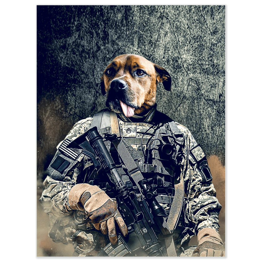 Póster Mascota personalizada &#39;El veterano del ejército&#39;