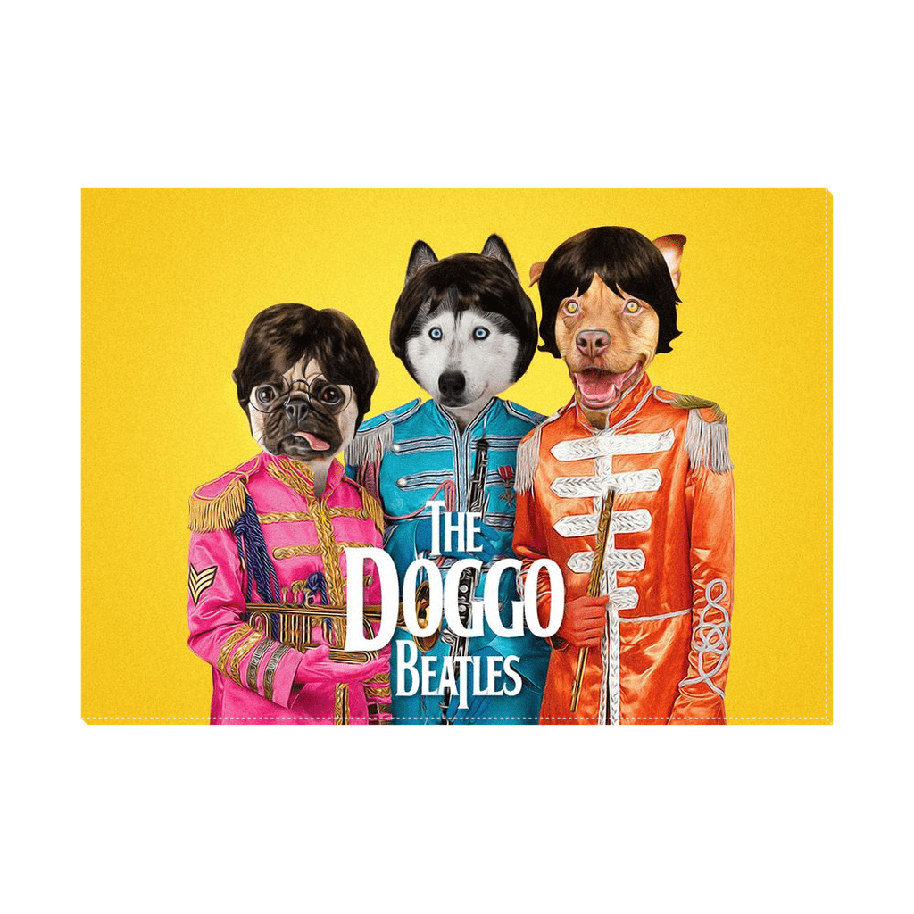 &#39;The Doggo Beatles&#39; Personalized 3 Pet Standing Canvas