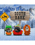 Rompecabezas personalizado de 3 mascotas 'South Bark'