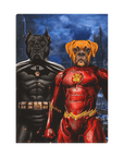 'Batdog & Flash Doggo' Personalized 2 Pet Standing Canvas