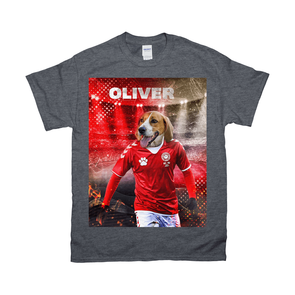 &#39;Denmark Doggos Soccer&#39; Personalized Pet T-Shirt