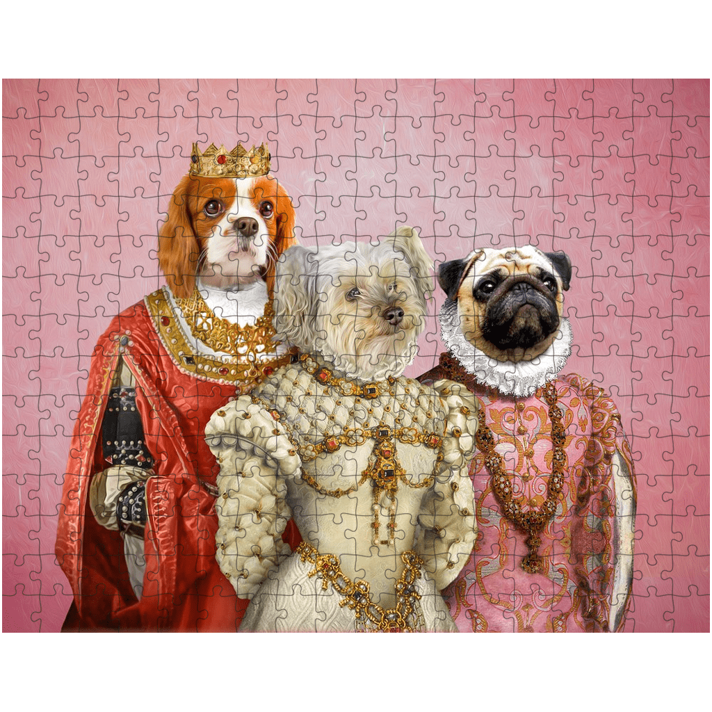 &#39;The Royal Ladies&#39; Personalized 3 Pet Puzzle