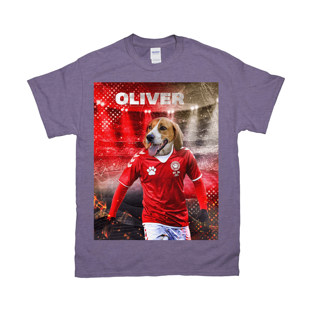&#39;Denmark Doggos Soccer&#39; Personalized Pet T-Shirt