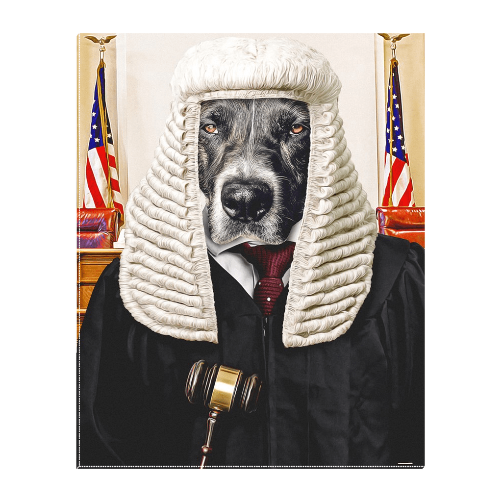 &#39;The Judge&#39; Personalized Pet Standing Canvas