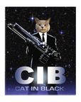 Lienzo personalizado para mascotas 'Gato en negro'