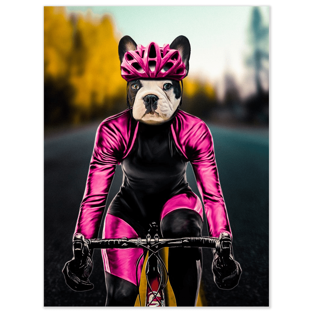 &#39;The Female Cyclist&#39; Personalized Pet Poster