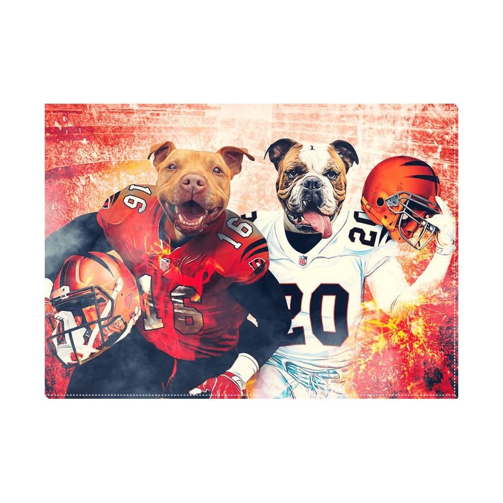 &#39;Cincinnati Doggos&#39; Personalized 2 Pet Standing Canvas