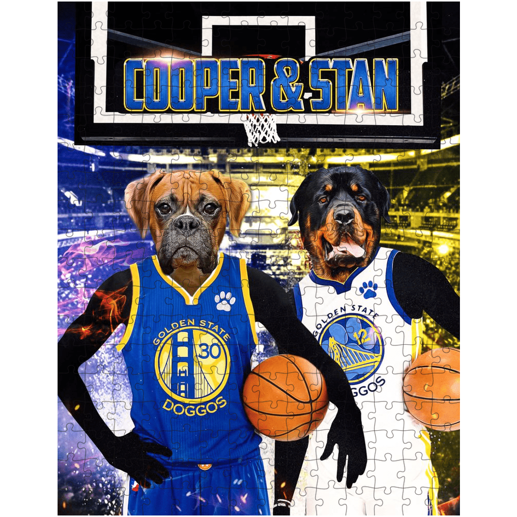 Rompecabezas personalizado de 2 mascotas &#39;Golden State Doggos&#39;
