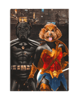'Batdog & Wonder Doggette' Personalized 2 Pet Standing Canvas