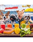 Puzzle personalizado de 4 mascotas 'The Beach Dogs'
