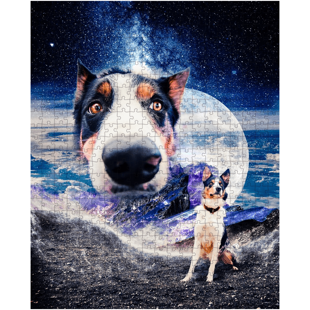 Puzzle personalizado de 2 mascotas &#39;Doggo in Space&#39;