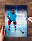 Puzzle personalizado para mascotas 'El jugador de hockey'