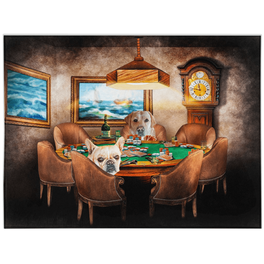 &#39;The Poker Players&#39; Personalized 2 Pet Blanket