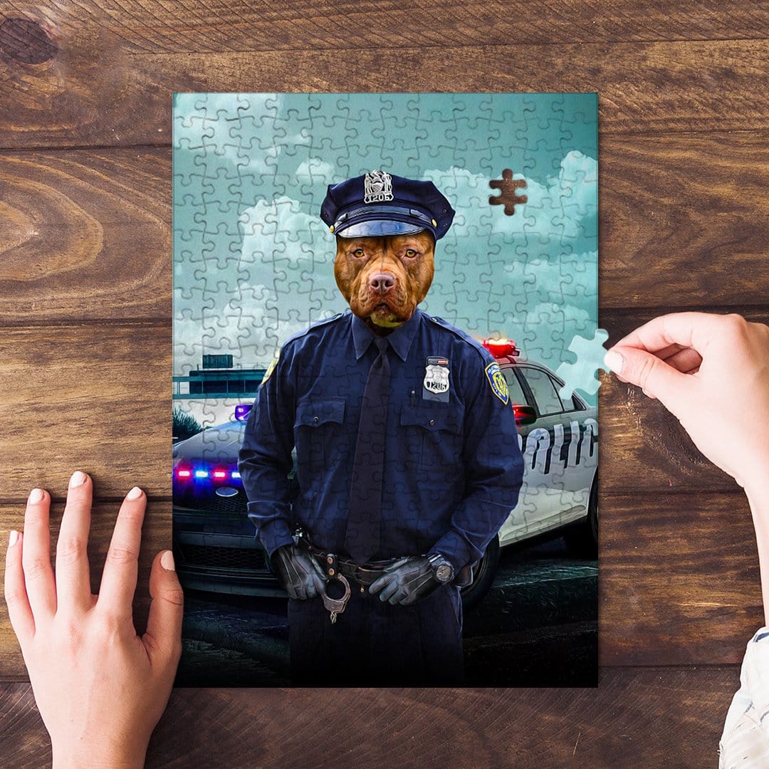 Puzzle de mascota personalizado &#39;El oficial de policía&#39;