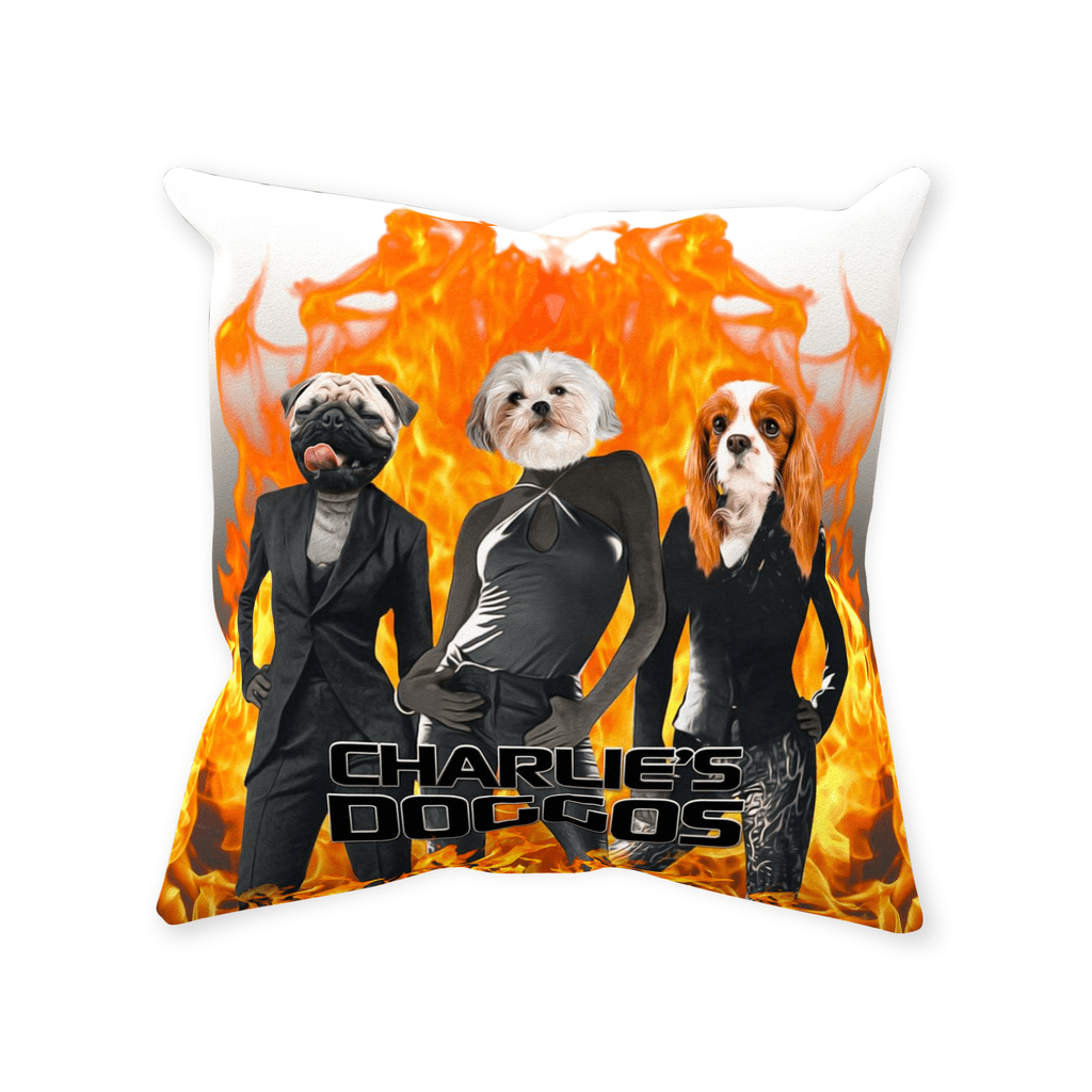 &#39;Charlie&#39;s Doggos&#39; Personalized 3 Pet Throw Pillow