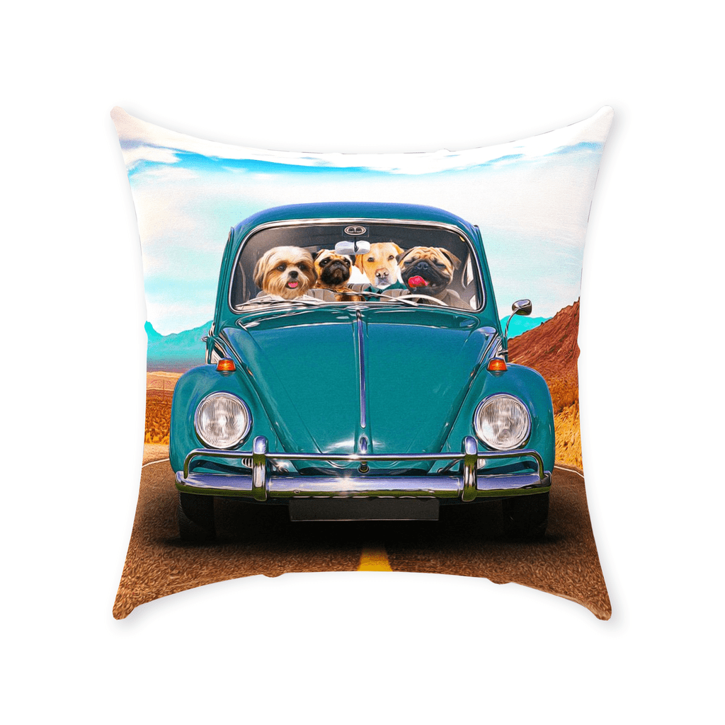 &#39;The Beetle&#39; Personalized 4 Pet Throw Pillow