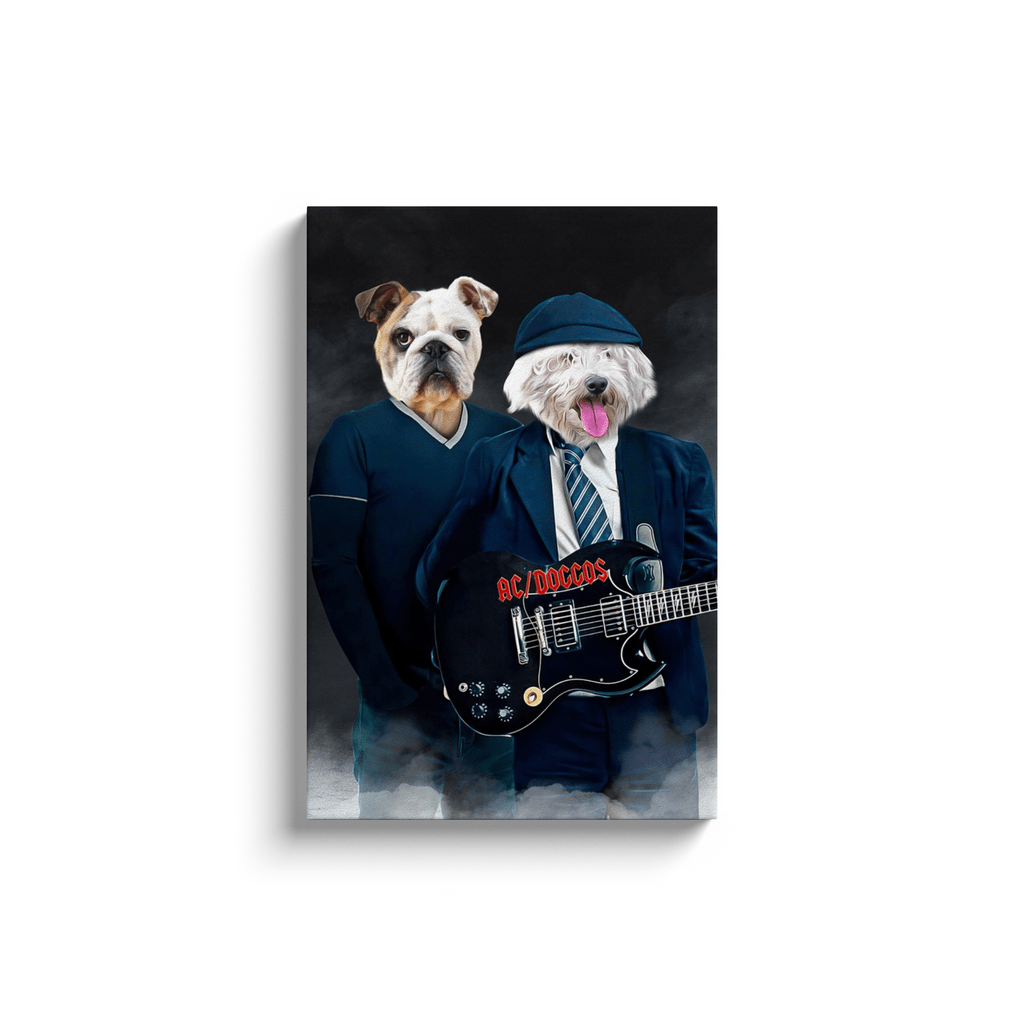 &#39;AC/Doggos&#39; Personalized 2 Pet Canvas