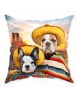 '2 Amigos' Personalized 2 Pet Throw Pillow