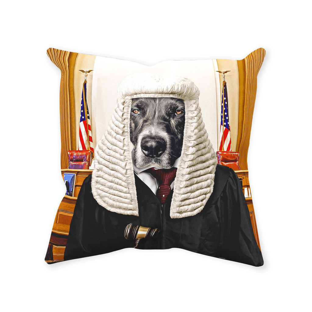 &#39;The Judge&#39; Personalized Pet Throw Pillow