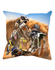 'The Motocross Riders' Personalized 3 Pet Throw Pillow