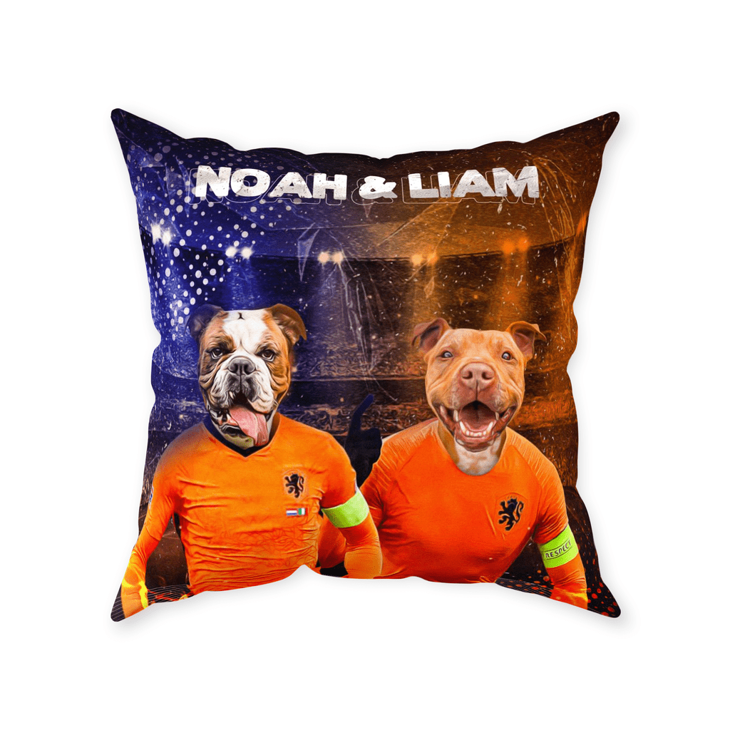 &#39;Holland Doggos&#39; Personalized 2 Pet Throw Pillow