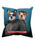 'Trailer Park Dogs 2' Personalized 2 Pet Throw Pillow