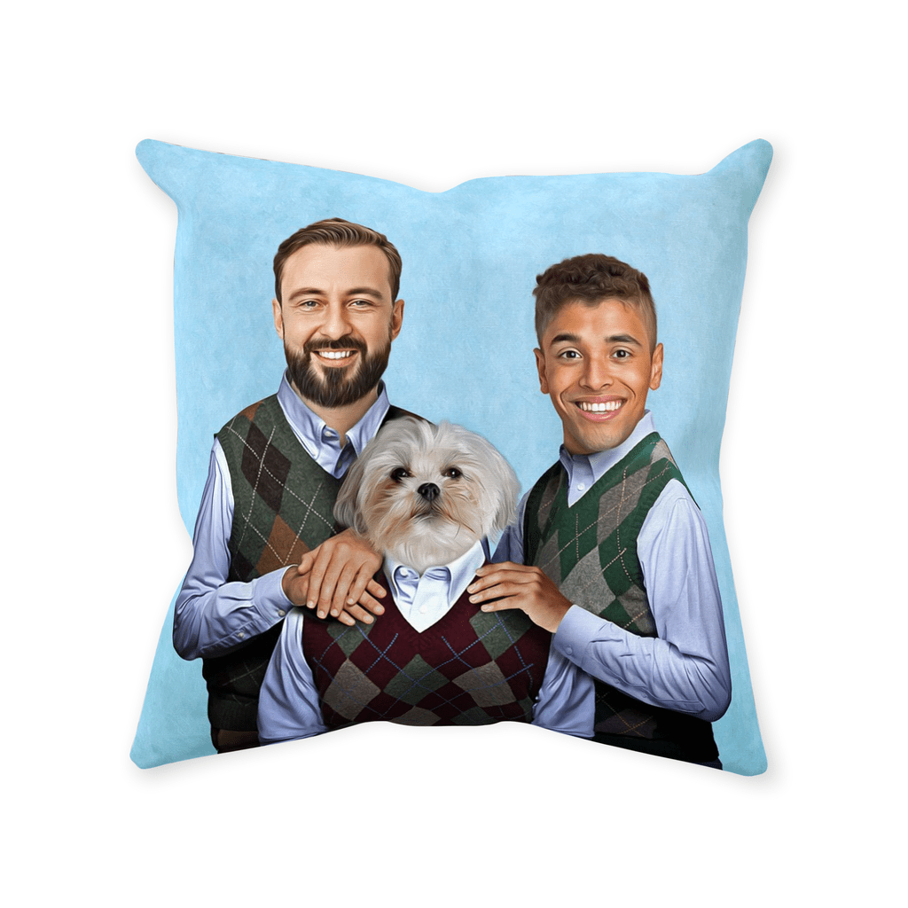 &#39;Step Doggo/Humans (2 Male)&#39; Personalized Throw Pillow