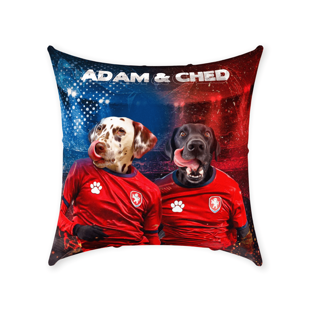 &#39;Czech Doggos&#39; Personalized 2 Pet Throw Pillow